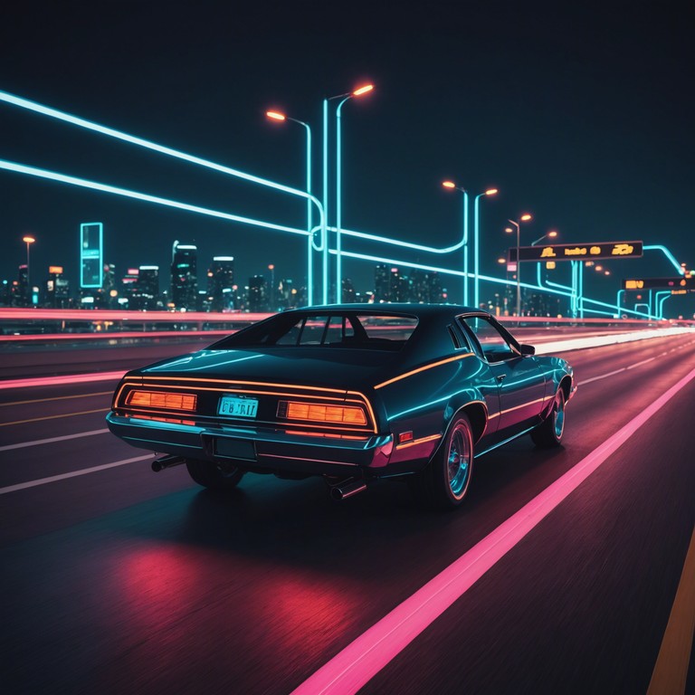 In this track, vibrant synths capture the height of 80s optimism and freedom, layered with rhythmic electronic beats that convey a sense of breaking free from the constraints of everyday life. As the music builds, it weaves a narrative of exhilaration and possibilities, encapsulating the feeling of driving down an open highway with the wind in your hair, neon lights blurring into the starlit sky.