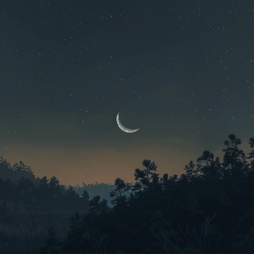 Compose a serene piece that feels like whispers in the night amid a celestial landscape. Utilize soft synth pads layered with gentle chime tones to establish a calming, otherworldly ambiance. Build a soothing flow that paints the vastness of the night sky and the silence of nature.