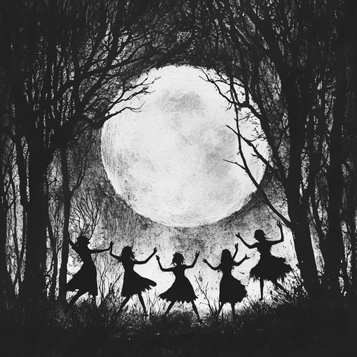 This aggressive composition brings together eerie and mystical elements with primal rhythms, depicting a ritualistic dance in a dark woodland. Traditional folk instruments interweave with intense, haunting beats, creating an image of dark spirits moving through the forest shadows.