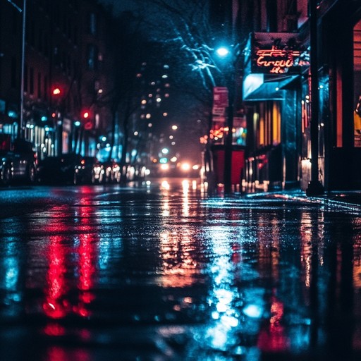 A captivating instrumental blending the smooth grooves of new jack swing with eerie atmospheric elements, creating a sense of mystery and intrigue in an urban night setting.