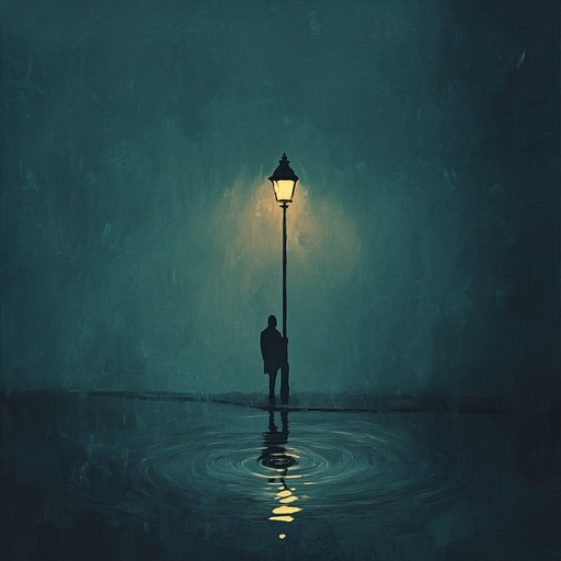 A tear jerking composition reflecting the melancholy of lonely city living, capturing the echo of each raindrop in the empty urban corridors, portraying a tale of distance and desolation.