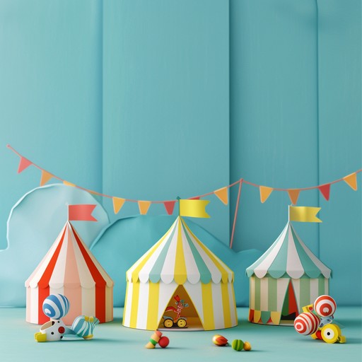 Joyful journey through a whimsical circus with playful, bouncy tunes reminiscent of childhood toys, creating a vibrant and imaginative audio landscape that stirs nostalgia and curiosity.