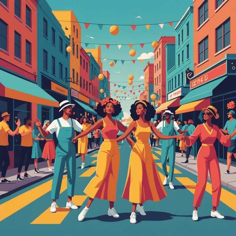 This instrumental track captures the essence of a bustling latin neighborhood with its vibrant and powerful salsa rhythms, driven by energetic percussion and emotive brass sections that make you feel like dancing through the streets during a festive summer night.