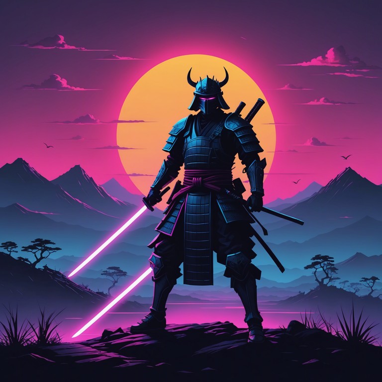 Set against a neon soaked cityscape, this track blends intense electronic rhythms with sweeping synth melodies to evoke the high octane action of samurai battles in a futuristic anime setting. Perfect for scenes involving thrilling confrontations or epic showdowns, the music cascades from subtle whispers to booming crescendos to capture the dramatic tension of neo feudal conflicts.