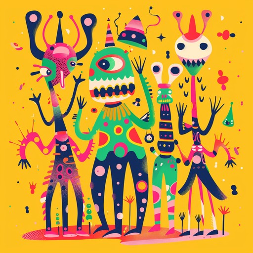 Imagine stepping into an intergalactic carnival, filled with colorful lights, bizarre creatures, and whimsical attractions. This instrumental piece blends alien soundscapes and festive rhythms, creating a joyful yet otherworldly dance atmosphere. The hypnotic beat of the electric guitar weaves through electronic textures, leading listeners to an unexpected and delightful celebration in a far off galaxy.