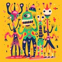 enchanting extraterrestrial carnival with festive dance music