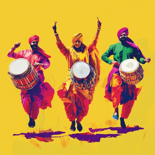 A high energy instrumental bhangra track that combines traditional punjabi rhythms with modern electronic elements, creating an explosive sound that compels listeners to dance