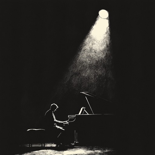A sorrowful instrumental cabaret track with a deep, emotive piano performance that evokes feelings of heartbreak and nostalgia, reminiscent of bygone eras