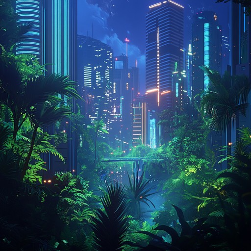 An exhilarating fusion of cyberpunk aesthetics and jungle rhythms, this track pulsates with high intensity energy and complex drum patterns. The evocative soundscapes blend futuristic synthesizers with traditional jungle breaks, creating a dynamic and immersive experience perfect for high octane atmospheres.