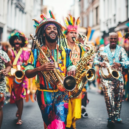 Celebrating the vibrancy of street parades, this track features dynamic beats, joyful melodies, and percussive elements that create a bright and festive atmosphere. It captures the spirit of community and celebration with an adjunct touch.