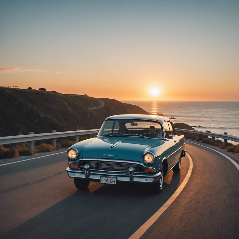 A perfect soundtrack for those long drives where the horizon seems endless and the sky melds with the sea. Lighthearted guitar strums echo the freedom of the open road, creating a serene but cheerful experience.