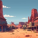 gritty cowboy showdown in wild desert town