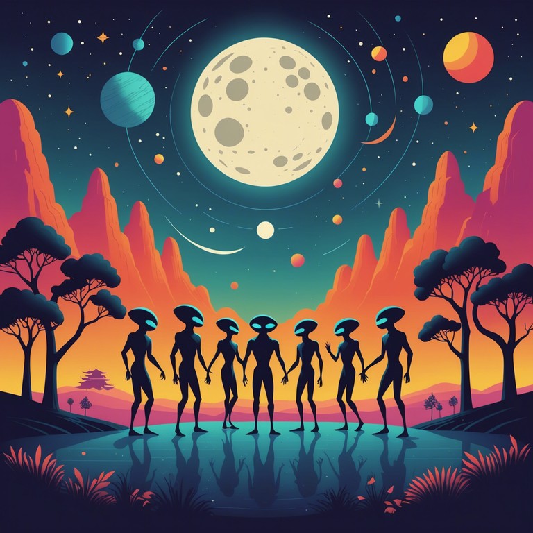 Imagine stepping onto an interstellar dance floor where traditional african rhythms and irresistible futuristic grooves create an intoxicating melody of the future. This track blends rich, tribal percussion with space age synths to transport listeners to another galaxy.