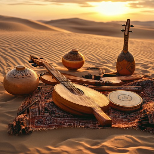 A lively instrumental track fusing traditional middle eastern sounds with modern beats, embodying the festive spirit of desert celebrations.