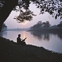 soothing sitar melodies by the riverside