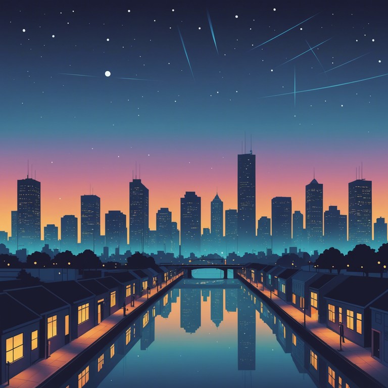 Neon urban symphony offers a vivid sonic palette that represents the dynamic pulse and vibrant energy of city life at night. This track mixes elements of ambient and electronic music with a lively beat, creating a sound that's as energetic and unpredictable as the city itself.