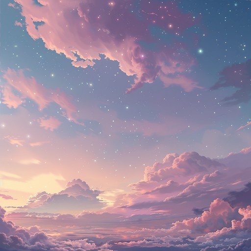 Immerse yourself in a soothing j pop melody that evokes a dreamy, ethereal atmosphere, with soft synths and gentle rhythms painting a pastel landscape of ineffable serenity