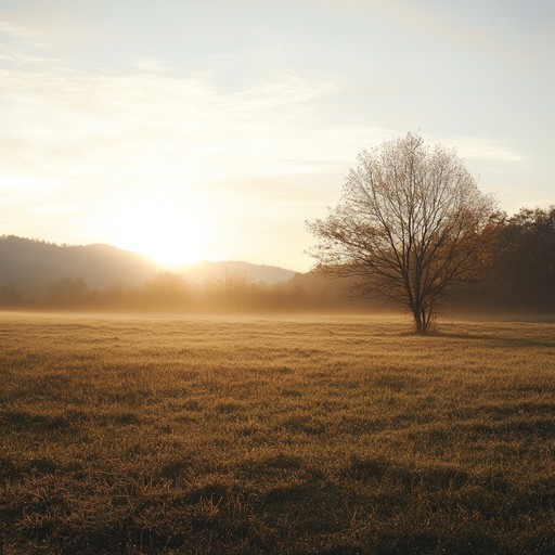 A heartfelt minimalist melody evoking the tranquility of a village dawn, where the warmth of the rising sun brings a gentle sense of renewal and peace. The soothing strums of acoustic guitar paint an intimate picture of nature's serene embrace.