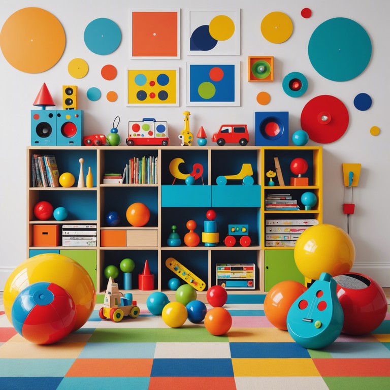 A playful exploration of toytronica, featuring a cascade of animated, chirpy melodies underpinned by a rhythmic foundation that evokes the excitement and simplicity of a children's playroom. Instruments mimic the sound of toys, creating a nostalgic yet fresh soundscape.