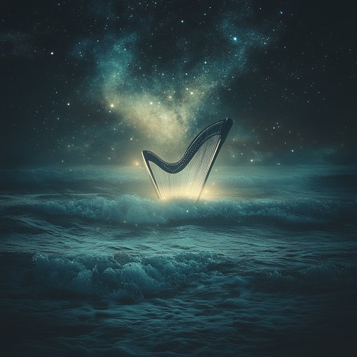 An instrumental lullaby featuring gentle harp melodies creating a serene atmosphere reminiscent of a calm night under the stars, designed to ease the listener into restful sleep.