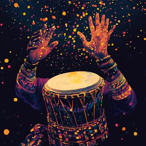 An energetic instrumental featuring vibrant drumming that ignites a communal dance under the moonlit sky. The powerful rhythms connect listeners to ancestral roots, inspiring unity and joy.