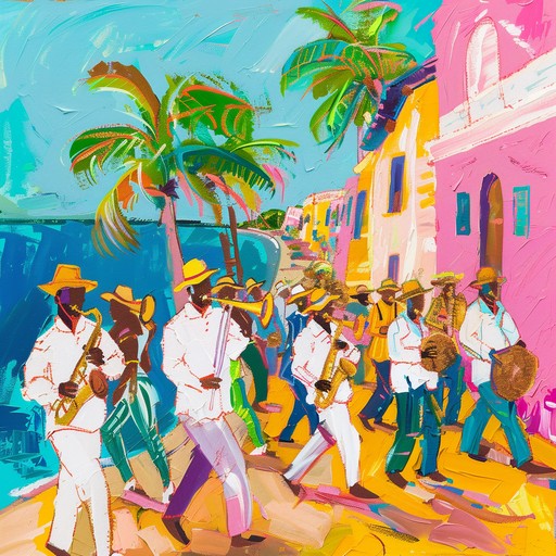 A bright and festive latin jazz instrumental radiating with energetic rhythms and joyful melodies, invoking the lively spirit of a caribbean groove. Syncopated beats and spirited improvisations capture a sense of celebration and uplift listeners.