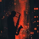 an intense jazz piece capturing a thrilling urban night.