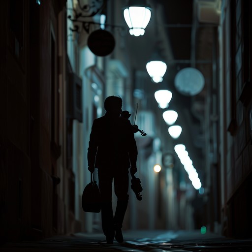 A solitary violin's echoes fill an empty alleyway, weaving through eclectic and melancholic musical textures. Each note resonates with an underlying sense of isolation, blending diverse influences to create a deeply contemplative atmosphere.