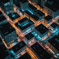 dancing lights in an urban maze