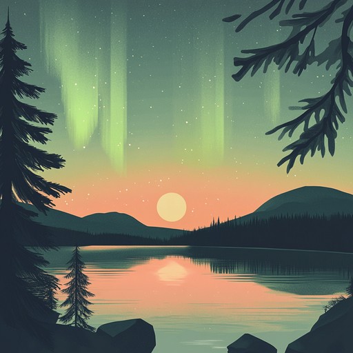 An elegant instrumental suomipop composition that blends sophisticated melodies with the tranquil ambiance of finland's midnight sun, evoking images of gentle waves lapping against quiet shores and the subtle dance of northern lights across the sky.