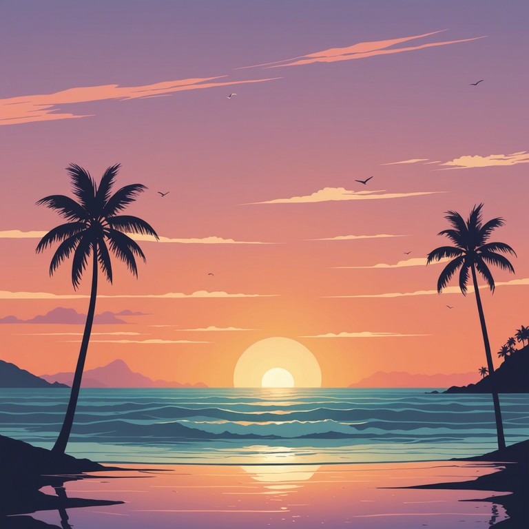 Imagine a serene musical journey as the sun sets, with soft electric guitar melodies intertwined with subtle rock beats, creating a peaceful yet engaging atmosphere. This composition invites the listener to relax and reflect, depicting a calming sunset by the sea. The music flows gently, embracing the essence of peace and tranquility, making it perfect for winding down after a busy day.