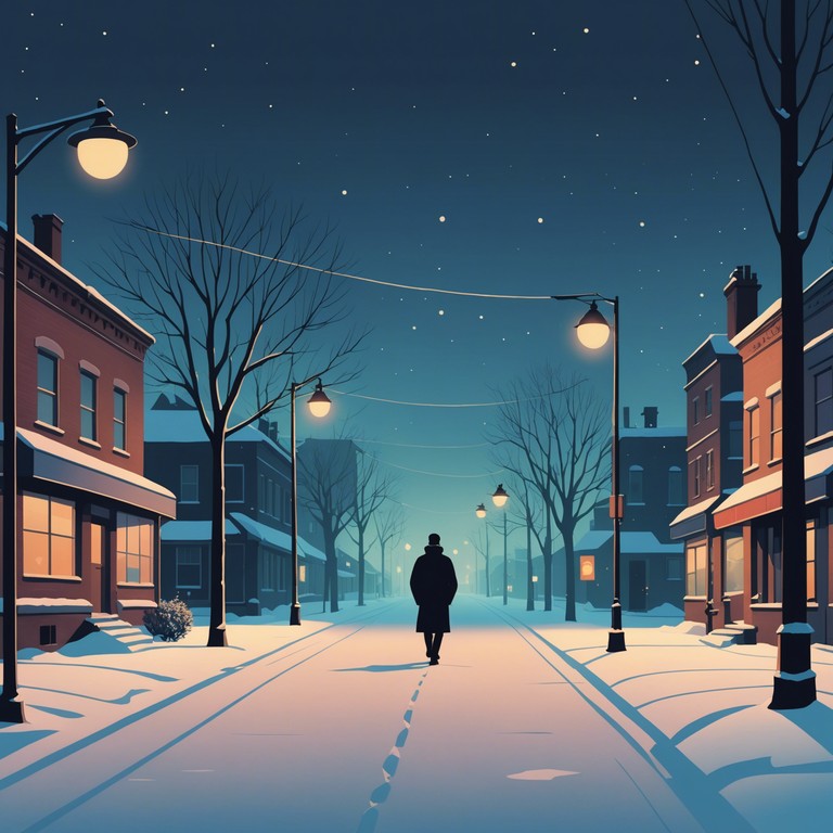 A solitary electric guitar plays a hauntingly beautiful melody reminiscent of the serene, snowy streets of finland on a quiet winter evening. The song captures the essence of loneliness and introspection, embodied by the slow pace and the sparse musical arrangement, delivering an immersive melancholic experience.