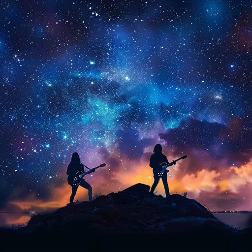 Merge shimmering synths and rock riffs into an energetic, dreamlike saga that inspires dancing under a starry sky. It's an electric, cosmic journey to another world.