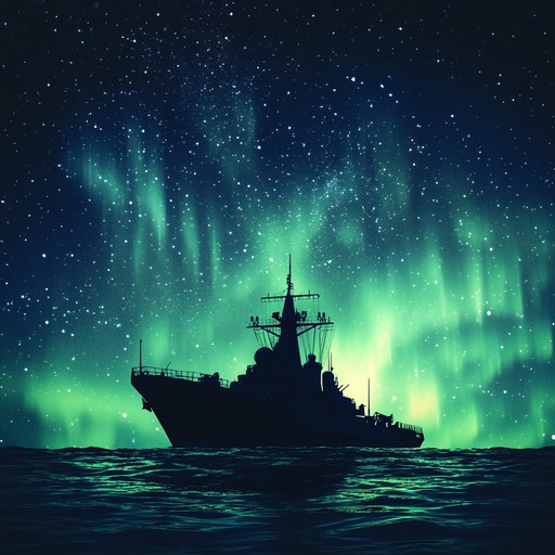 An instrumental piece that captures the mystique and grandeur of the russian navy, blending traditional russian melodies with ethereal sounds to evoke images of ancient voyages across icy seas under shimmering auroras