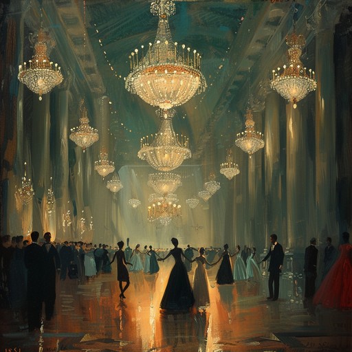 An opulent, sweeping orchestral waltz that captures the essence of a moonlit ballroom, where elegant figures glide gracefully, bathed in soft silvery light. The strings serenade the listeners with lush melodies while woodwinds and brass add depth and timeless sophistication. This composition embodies serene beauty and refined charm, perfectly suited for dancing under the starry night.