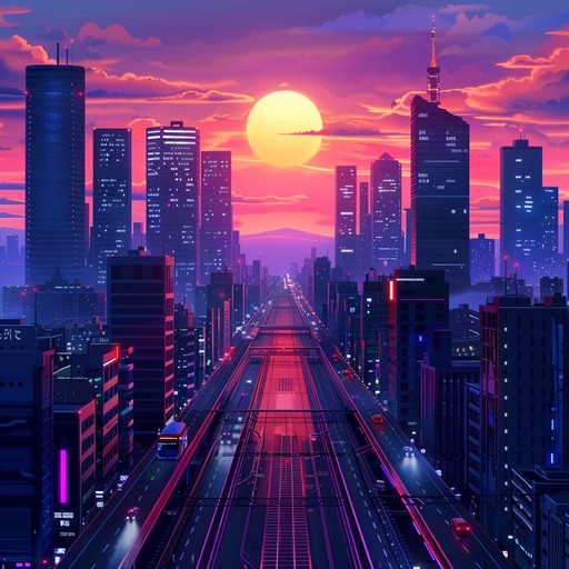 A soothing instrumental track with lush synth melodies and chill beats, evoking the golden hues and dreamy ambiance of an 80s cyberpunk escape. Ideal for unwinding and reminiscing about simpler times in a future that never was.