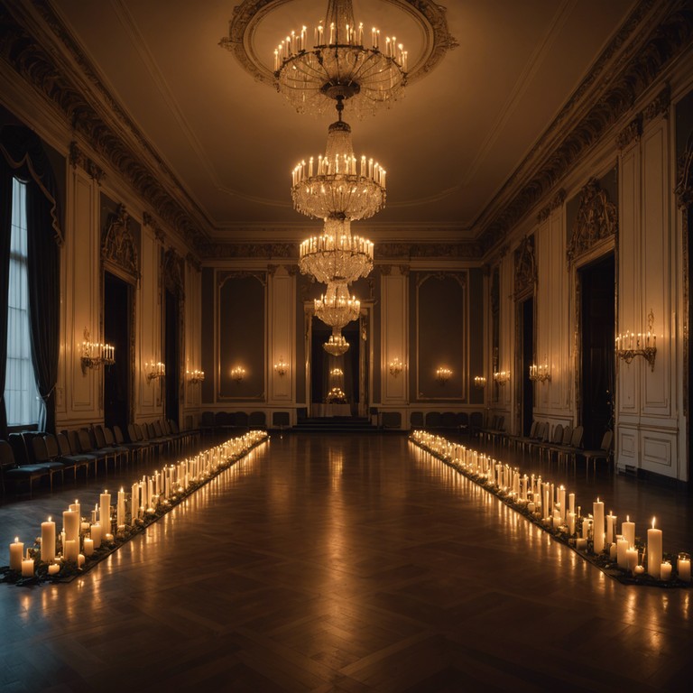 In a mysterious, candle lit ballroom, shadows flicker and dance to the haunting melodies played by a skilled harpsichordist. The composition evokes a sense of urgency and enigma, as if the shadows themselves carry ancient secrets. The piece combines traditional baroque compositional techniques with unexpected, thrilling crescendos that provide an eerie yet exhilarating listening experience.