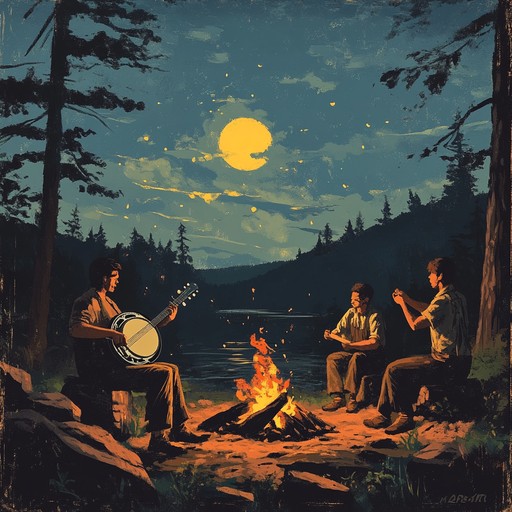 A high energy folk rock composition featuring spirited guitar riffs and appalachian swing elements. The arrangement includes pulsating drum patterns, lively banjo plucking, and joyous fiddle tunes, creating a festive atmosphere perfect for dancing and celebration.