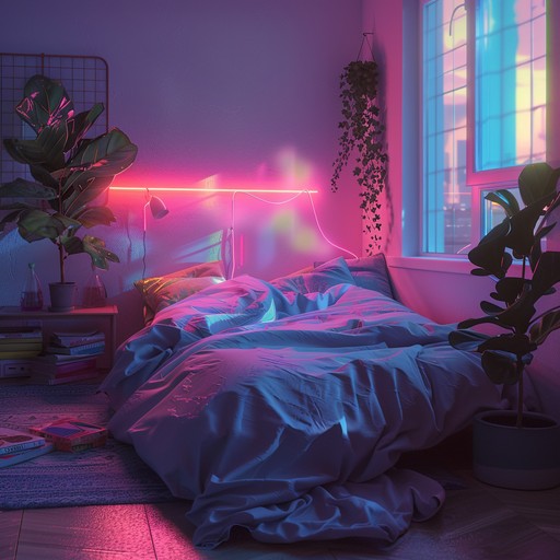 This track epitomizes the experience of a dreamy, ecstatic night spent in the intimate setting of a softly lit bedroom. The music, crafted with gentle yet vibrant beats, captures the essence of youthful energy and personal reflection. The atmosphere is charged with a euphoric yet soothing ambiance, ideal for late night introspection or a personal dance session under the neon glow.