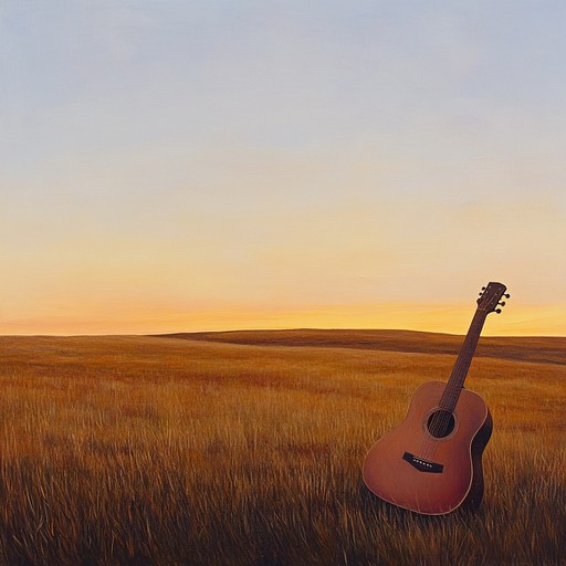 Mellow acoustic guitar weaves through the scenes of a western sunset, capturing the quiet beauty and melancholic reflections of days gone by. Each chord resonates with heartfelt emotion, painting the vast landscapes with serene tenderness