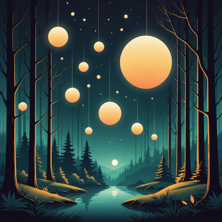 This track features a whimsical journey through a moonlit soundscape, emphasized by playful synth melodies and a light, magical ambiance. The composition is intended to evoke feelings of wandering through a fantasy dreamscape, illuminated by glowing orbs and shimmering stars, where each note feels like a bubble floating up into the night sky.