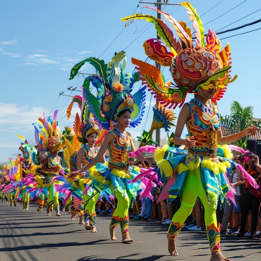 This track is a vibrant celebration, echoing the spirit of a lively carnival parade. With every note, the listener is immersed in the festive ambiance, experiencing the joy and exuberance that only a street carnival can bring.