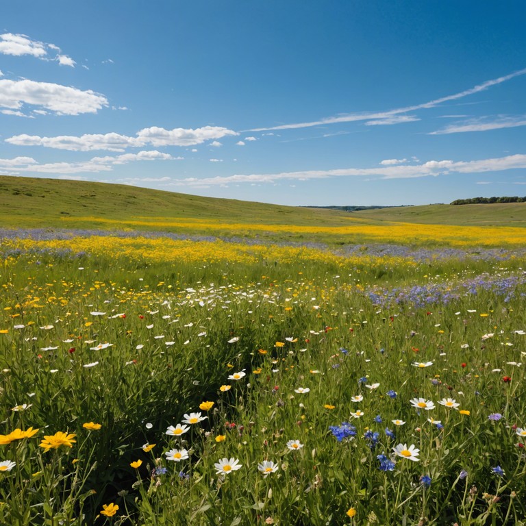 Imagine a track where the joyous strums of a banjo capture the essence of a perfect sunny day in the american countryside, embodying the spirit of freedom and joy. The music floats like a light breeze, bringing smiles and a sense of carefree adventure.