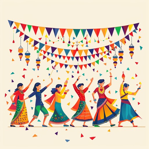 Bask in the radiant celebration of a dynamic rumba, where each beat of the congas infuses the atmosphere with joy. The festival vibes and lively dance movements invite you to immerse in a world of happiness and energetic rhythms.