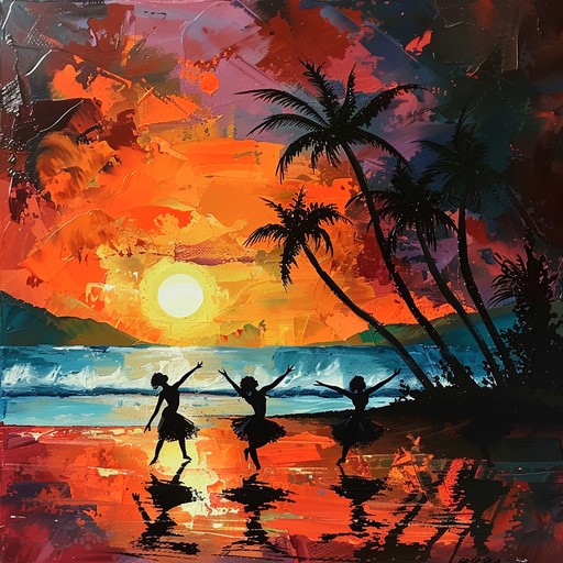 A lively samba piece that captures the essence of a carefree tropical sunset on a beach, filled with the rhythmic sway of palm trees and the warm hues of the setting sun. The rhythmic beats and vibrant melodies bring an infectious energy that makes listeners want to dance and savor the moment.