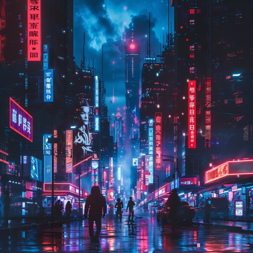 An intense techno piece full of pulsating synths, robust bass, and driving rhythms. It captures the essence of a stark, neon lit futuristic cityscape, providing a relentless auditory experience that electrifies the senses and transports the listener to another world.