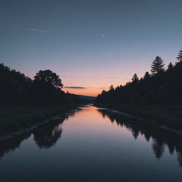 This piece recreates the soft and harmonious feel of an evening by the river where every guitar strum resonates with tales of love and calmness, inviting listeners to a tranquil heart space.