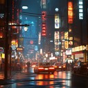 cityscapes blend with futuristic j pop beats