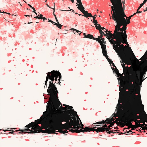 A waltz that captures the essence of fleeting memories akin to falling cherry blossoms in an anime narrative. This piece is lush and elegant, brimming with sentimental undertones that convey the transient beauty of heartfelt moments. Piano melodies intertwine with soft string arrangements, creating a reflective and emotive atmosphere.