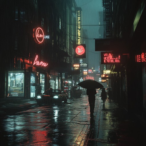 Step into a dark urban night through eerie, nostalgic synth beats echoing 1980s shadows, full of secrets.